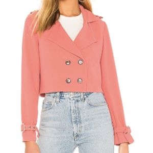 superdown Ariel Crop Trench Coat In Dusty Rose